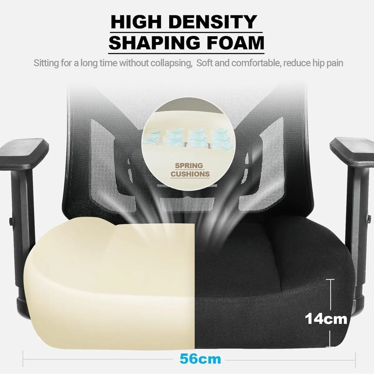 200kg 440LBS Rubber Caster Office Chair Heavy Peop - Image 4