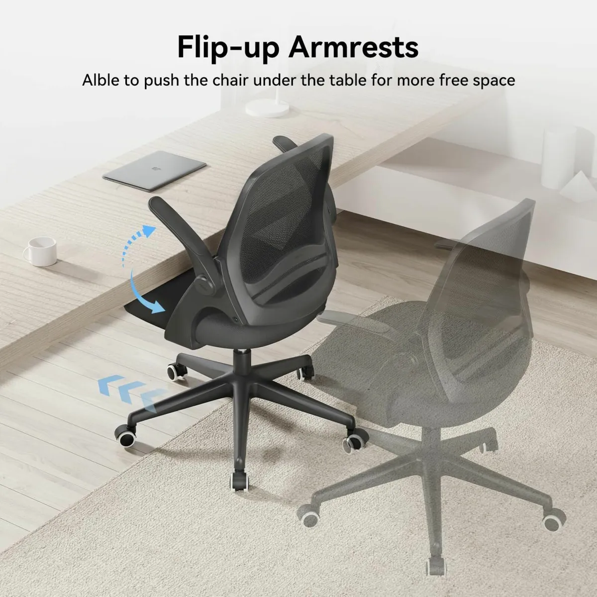 Office Chair Desk Flip-up Armrest Ergonomic Task C - Image 4