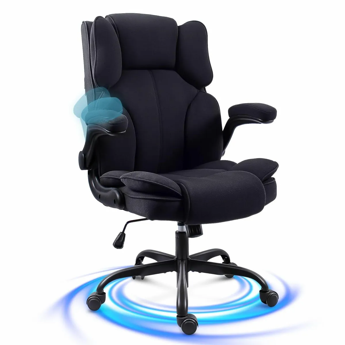 Office ChairFabric Desk Chair 90° Flip-up Armrest - Image 1
