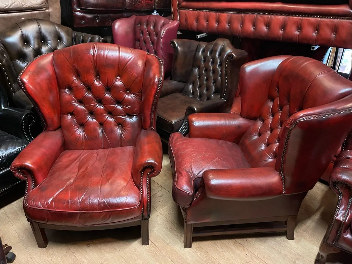 Original matching pair chesterfield chairs - Image 2