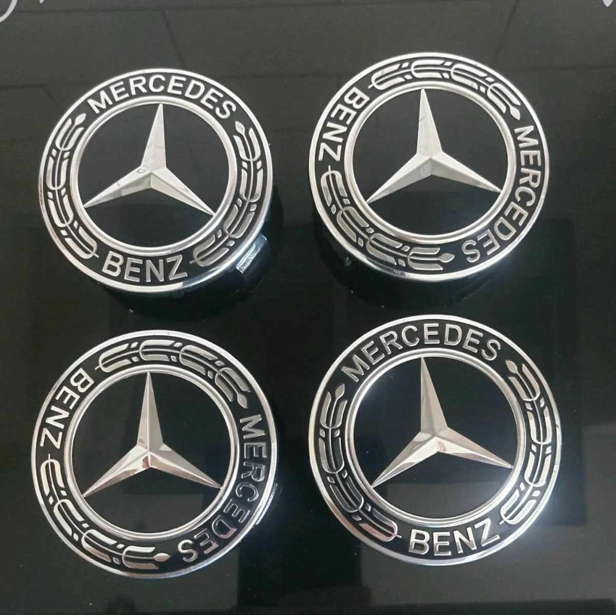 Mercedes Centre Caps (Black) FREE POST - Image 1