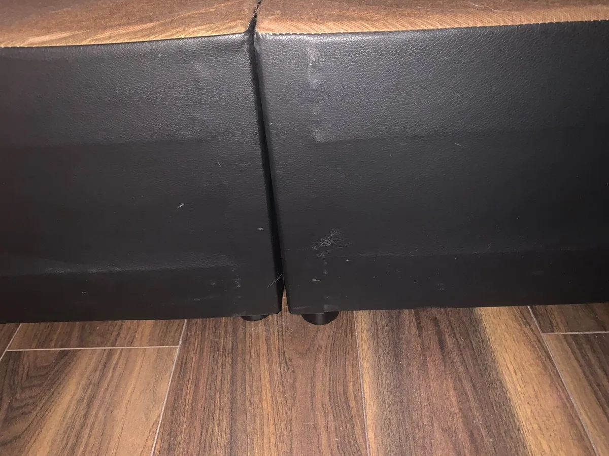 Black King Size leather effect bed frame - Image 3