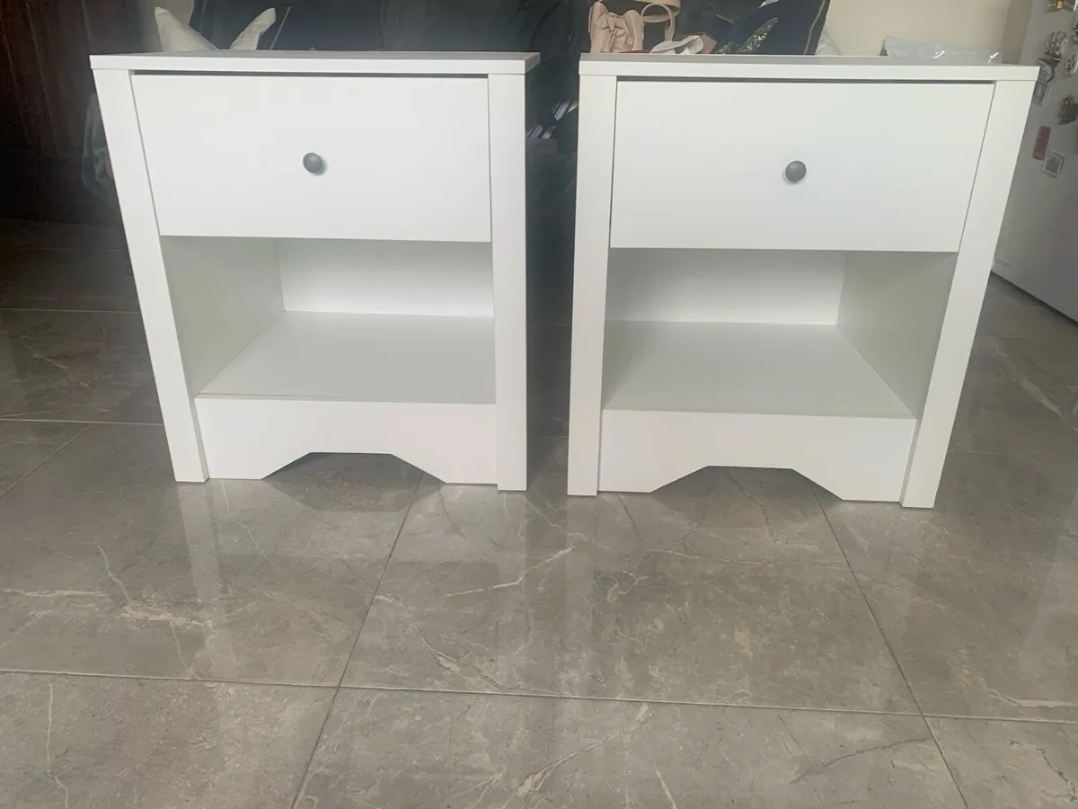 White Bedside Lockers - Image 1