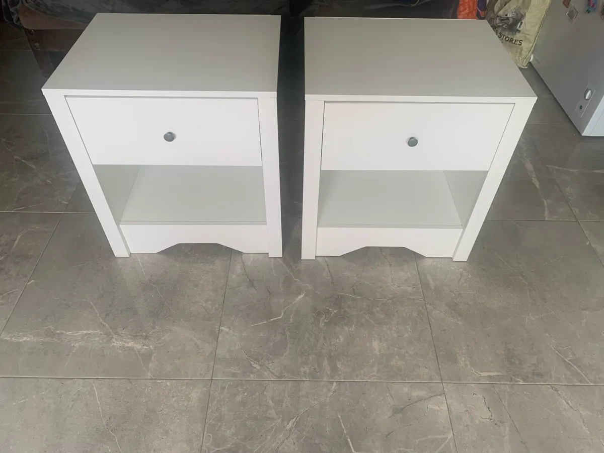 White Bedside Lockers - Image 2