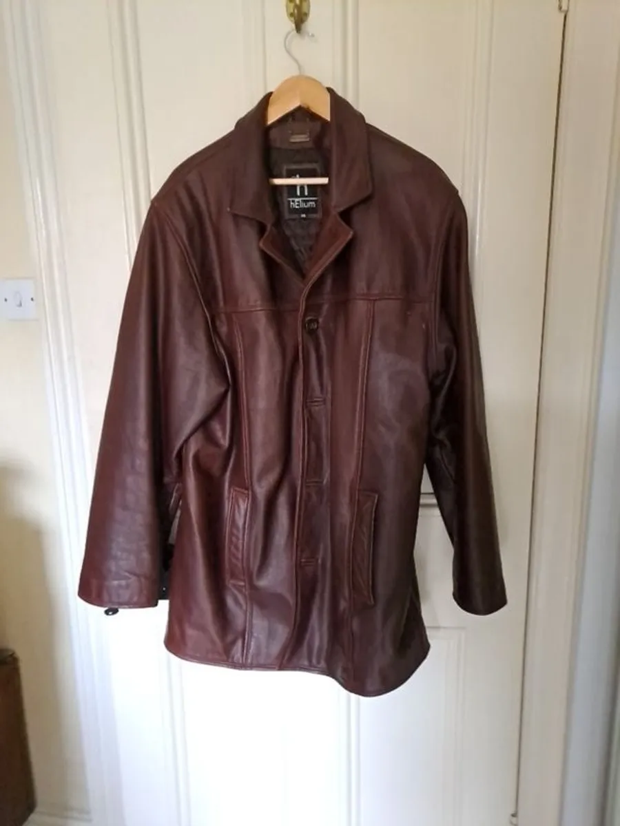 lovely Wine leather Jacket - Image 2