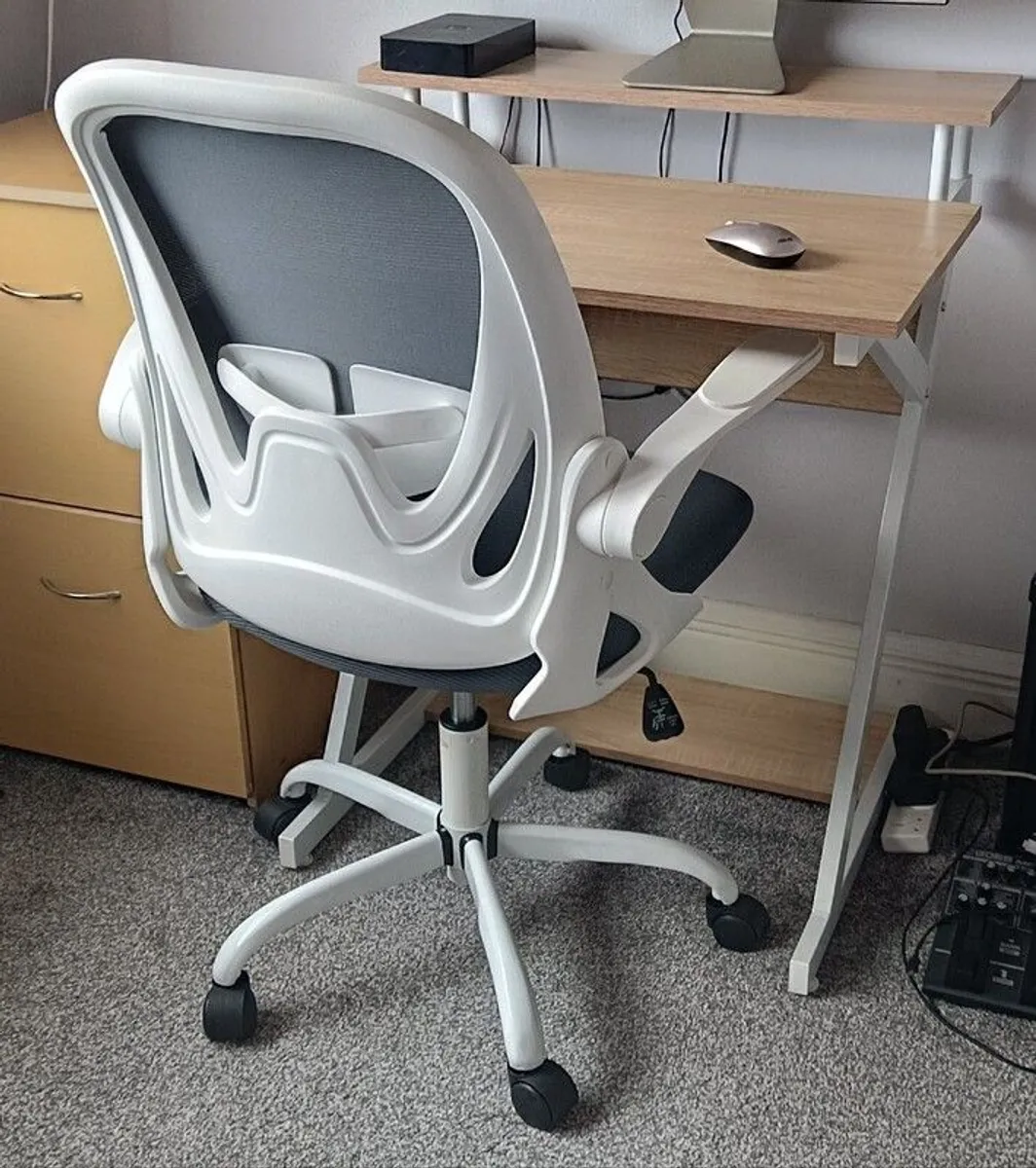 Slimline computer desk and chair - Image 1