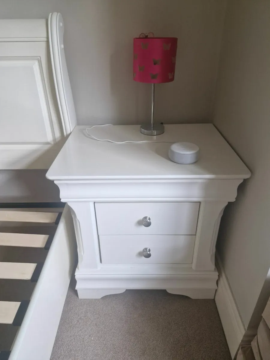 Cream Single Bed Frame and Matching Locker - Image 3