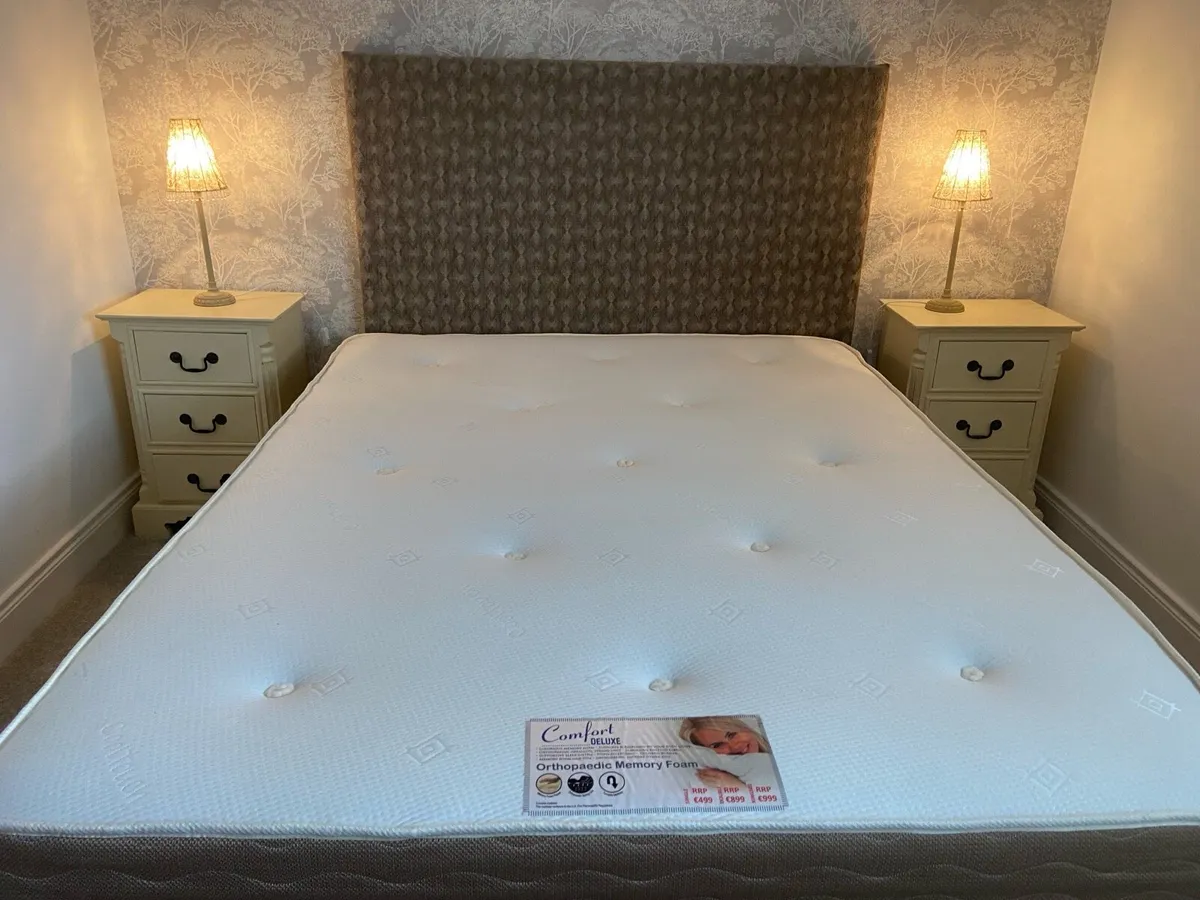 King size double bed & headboard - Image 1
