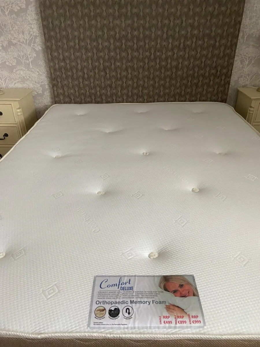 King size double bed & headboard - Image 2