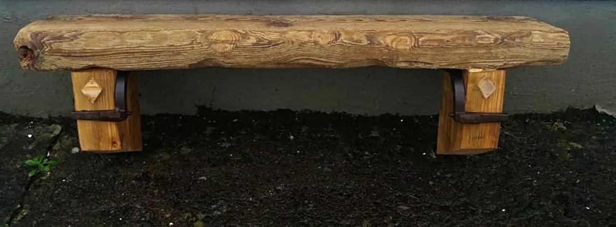 Rustic Driftwood Floating Stove Mantel / Shelf - Image 1