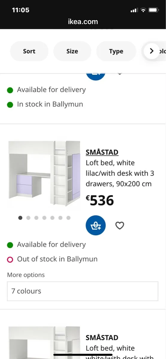 IKEA Loft bed and desk - Image 1