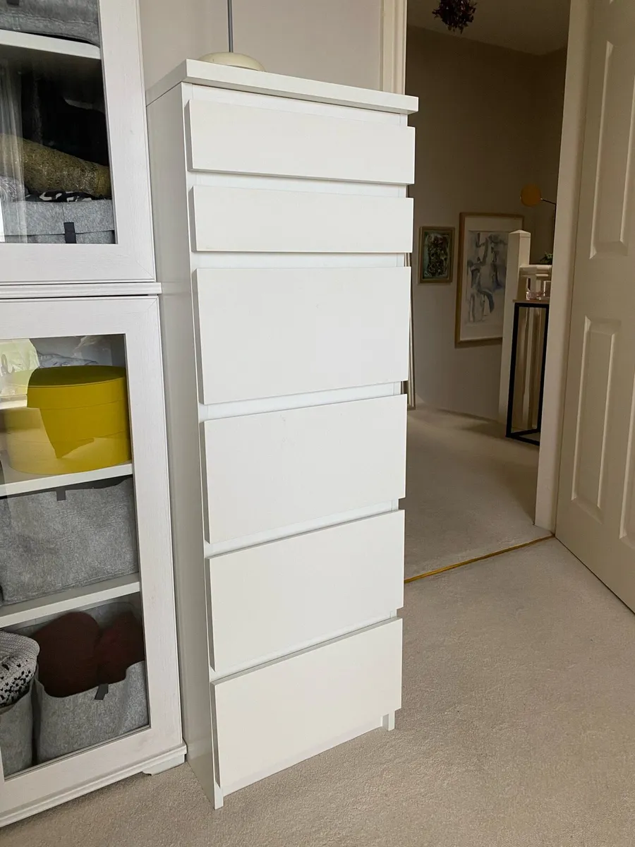 IKEA Malm tall 6 drawer unit with mirror inside - Image 1