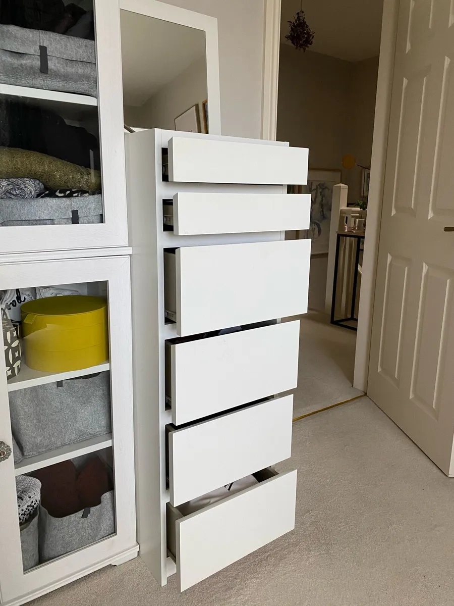 IKEA Malm tall 6 drawer unit with mirror inside - Image 3