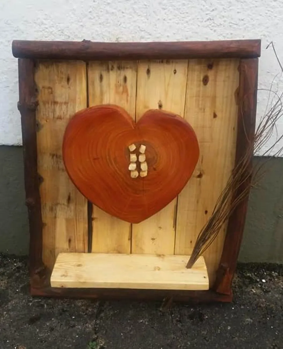 Rustic Hardwood Heart Display Shelf - Image 2