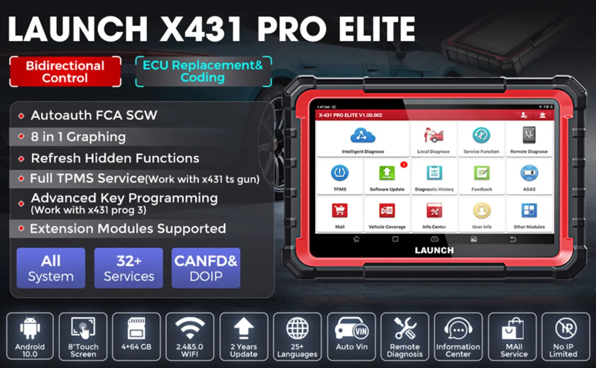 Launch X431 PRO ELITE Full System Diagnostic - Image 1
