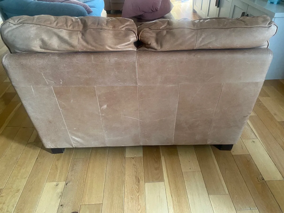 Tan leather couches - Image 3
