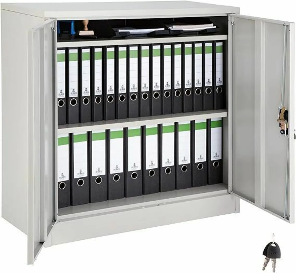 Filing Cabinet with Compartments, Lockable, 2 Doub - Image 1