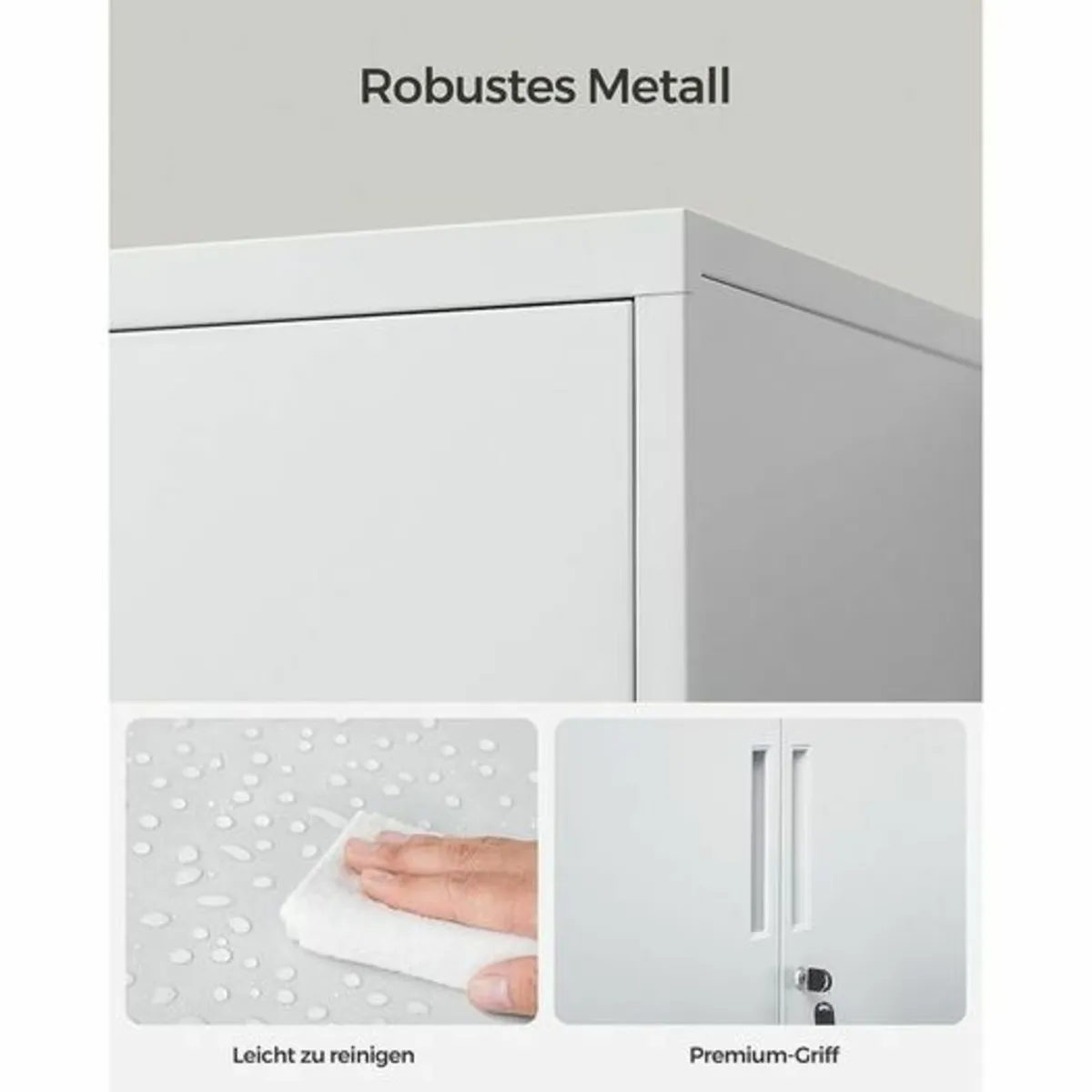 Filing Cabinet with Compartments, Lockable, 2 Doub - Image 2