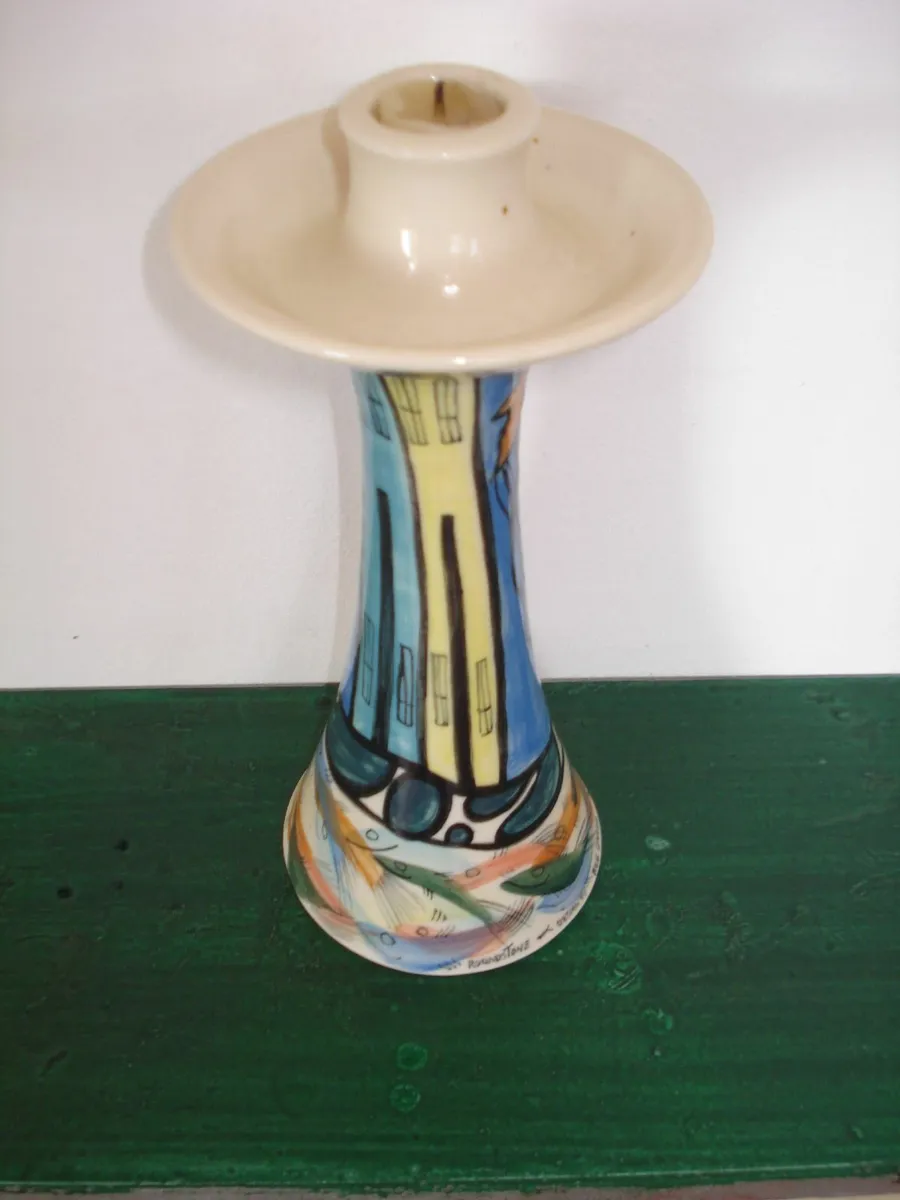 IRISH CERAMIC CANDLE STICK HOLDER. GALWAY. - Image 1