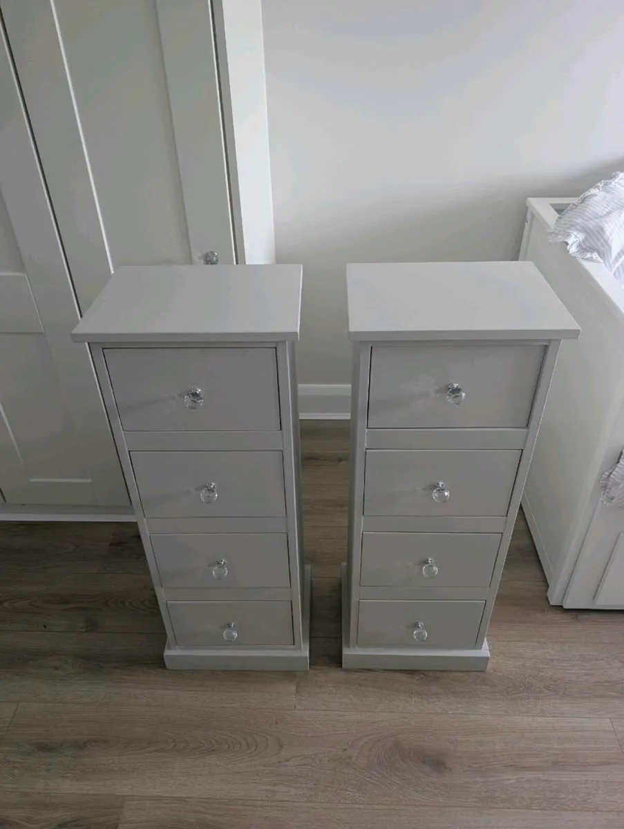 Pair of hand painted slimline bedside lockers / st - Image 1
