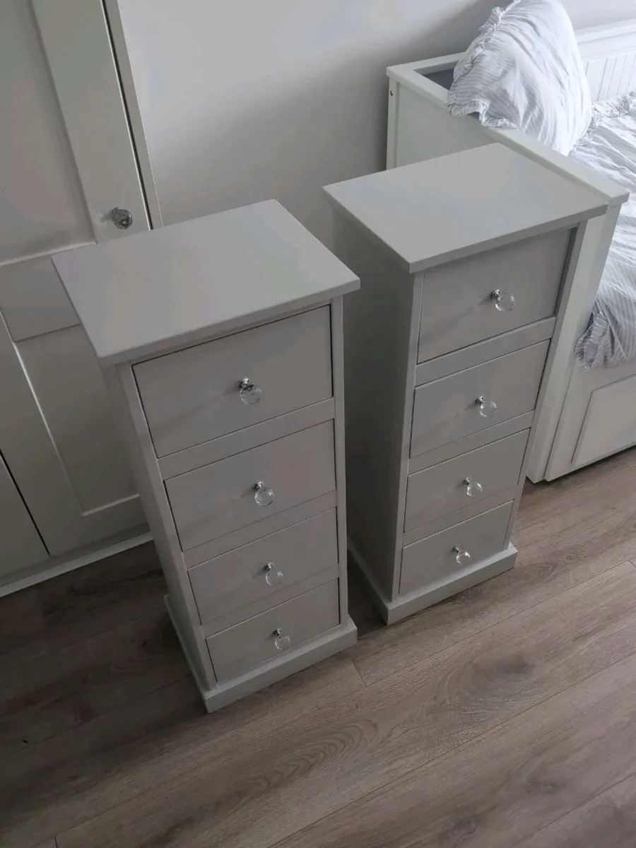 Pair of hand painted slimline bedside lockers / st - Image 2