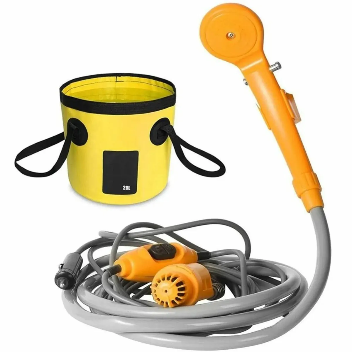Camping shower 12V included 20L water bag - Image 4