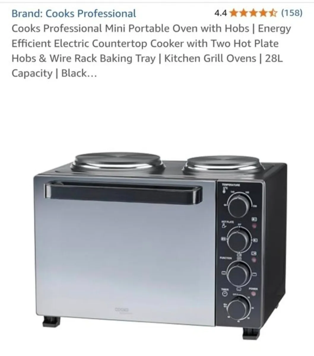 Brand New Mini Portable Oven with Two hobs - Image 3