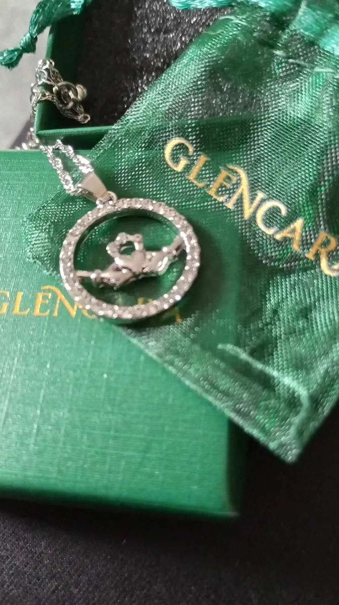 Silver Diamond Cladagh Pendant - Image 2