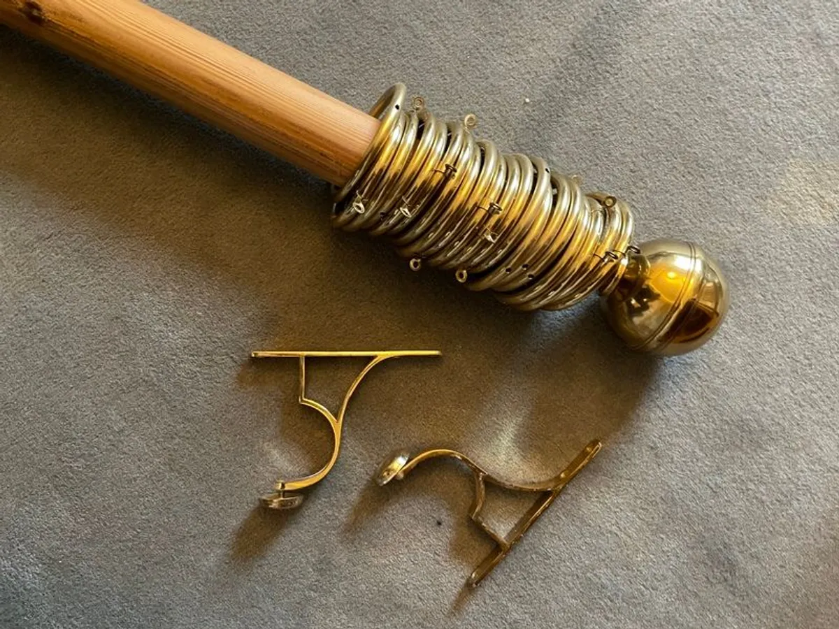 Two Wooden Curtain Poles - Image 1