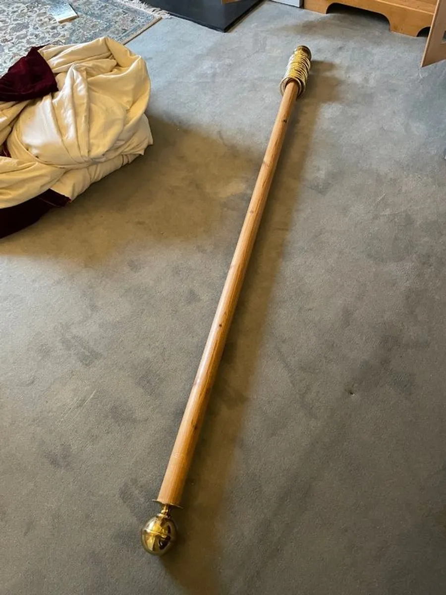 Two Wooden Curtain Poles - Image 3