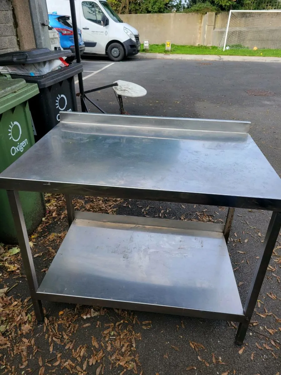 Table Stainless Steel Shelved - Image 2