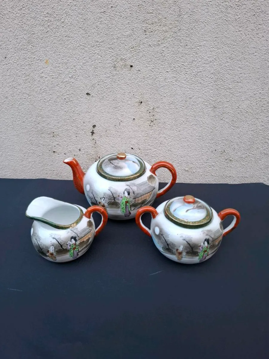 3 pieces asian china tea set postage possible