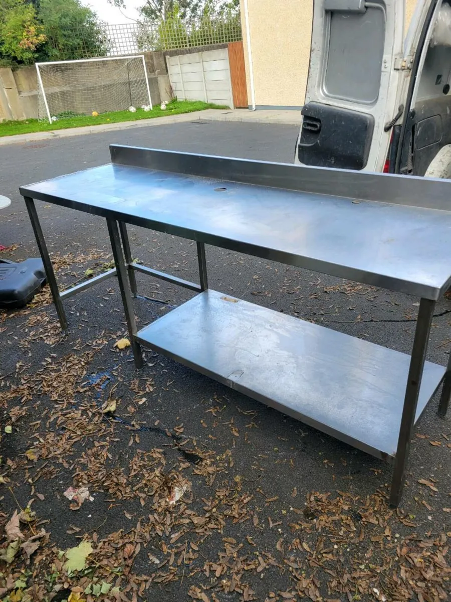 Table Stainless Steel Shelved. - Image 1