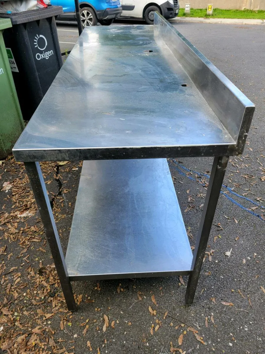 Table Stainless Steel Shelved. - Image 3
