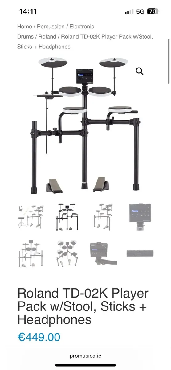 Roland TD-02K Electronic Drum Kit + Accesories - Image 4