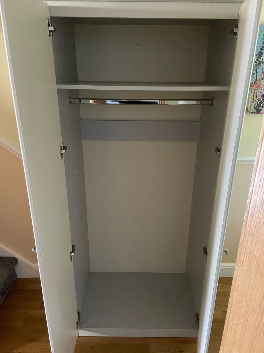 Light Grey solid wooden wardrobe - Image 3