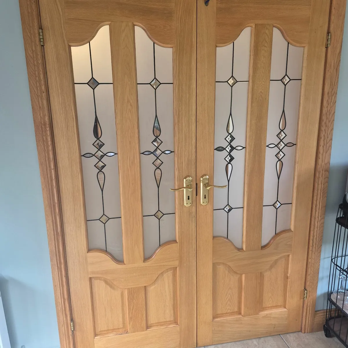 Solid wood double glass doors - Image 1