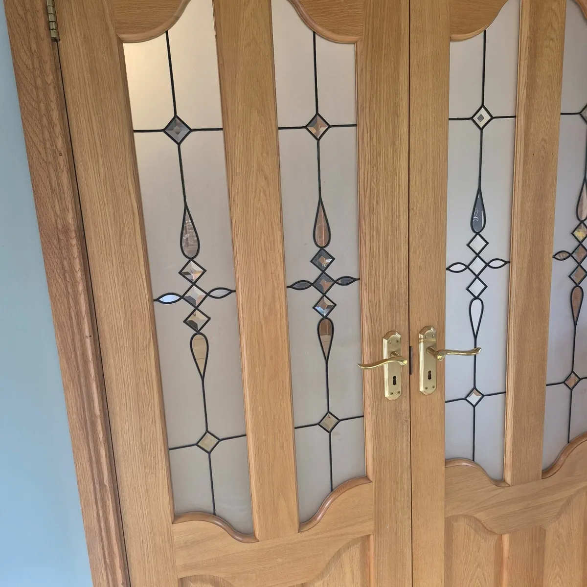 Solid wood double glass doors - Image 2