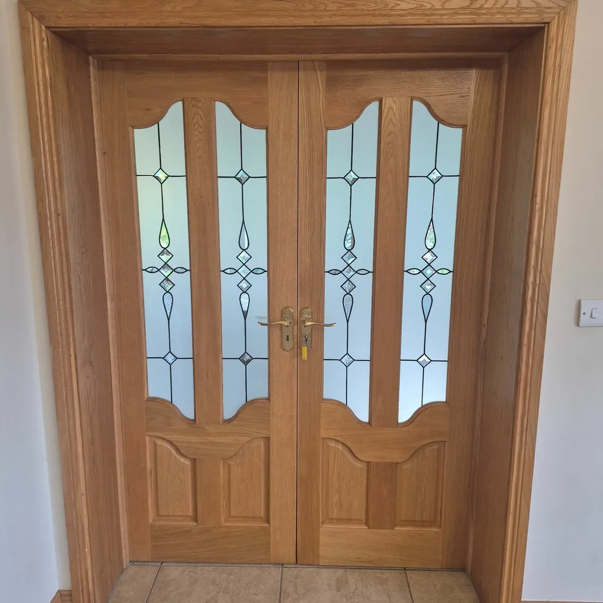 Solid wood double glass doors - Image 3