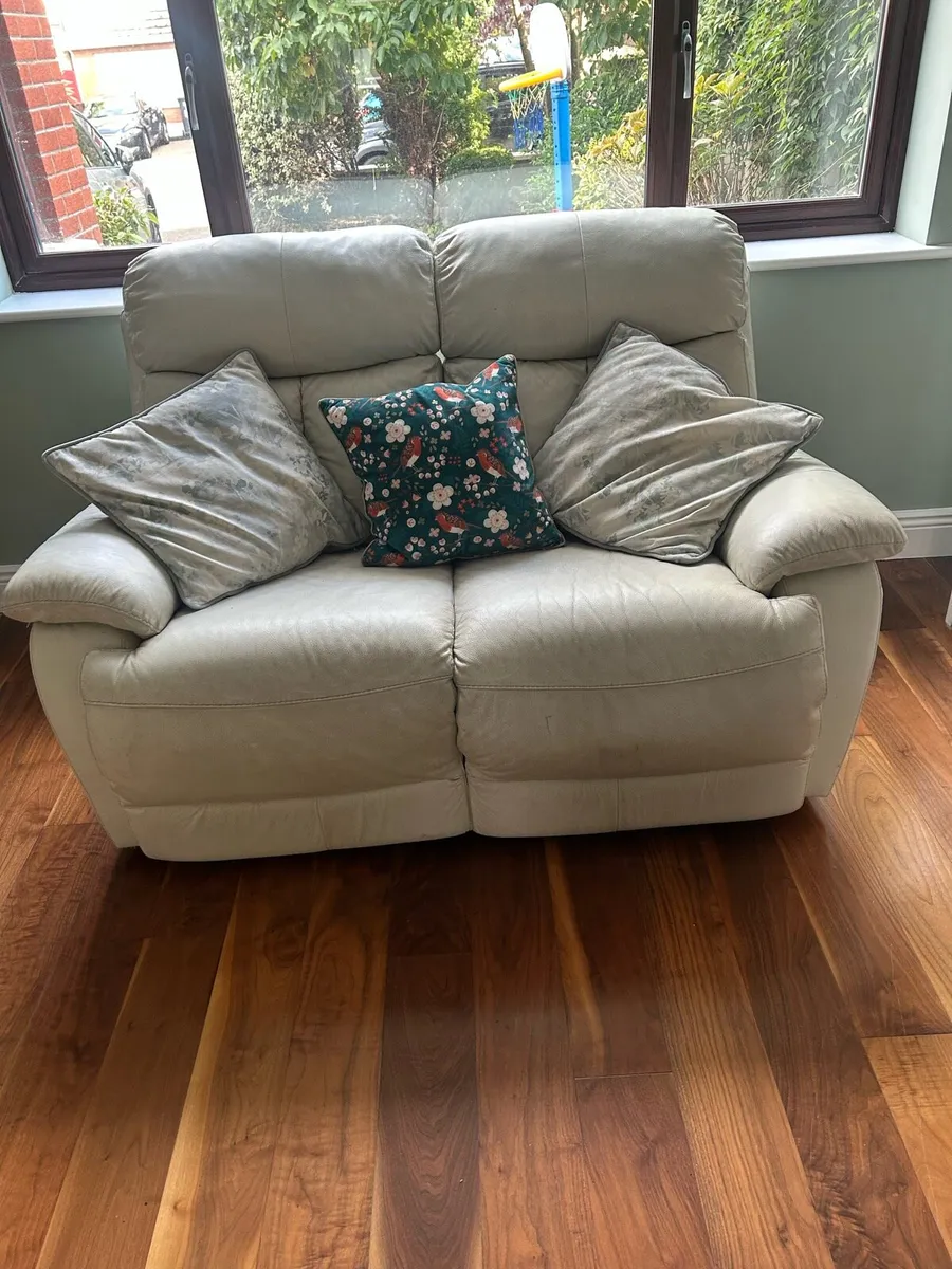 2 Seater Leather Reclining Sofa - Image 1
