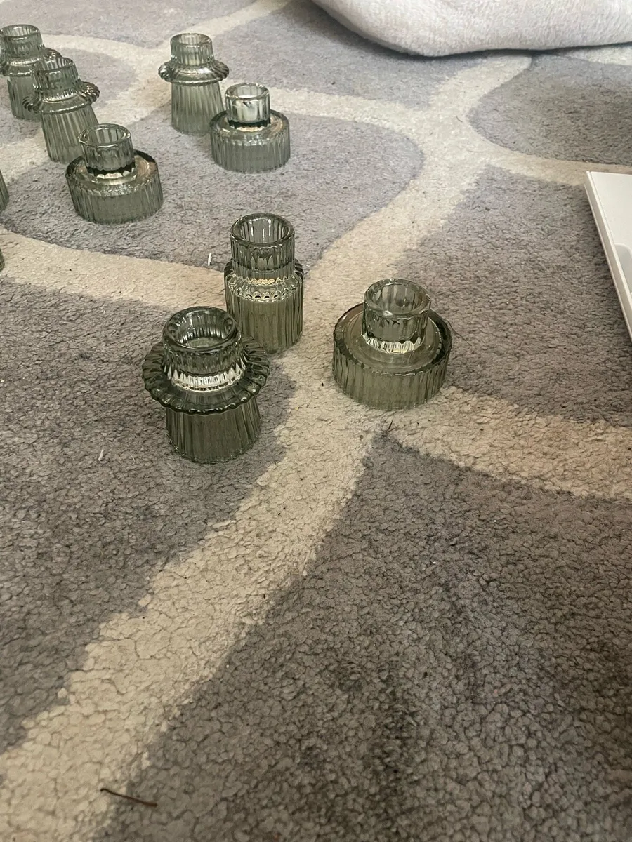 Green candle holders - Image 3