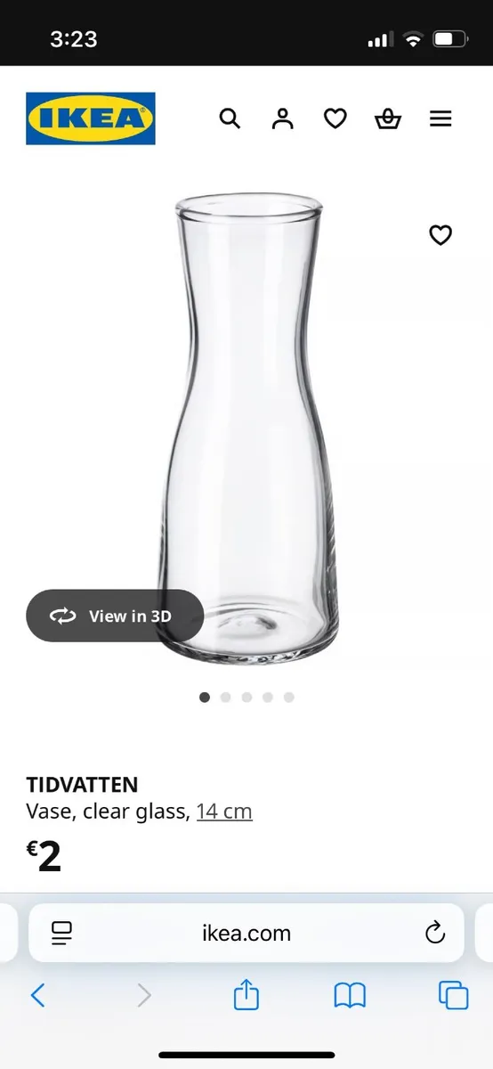 IKEA TIDVATTEN vase 14cm x 18 - Image 1