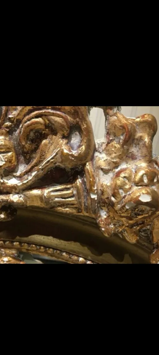 victorian plate mirror carved wood gilt 1890s - Image 2