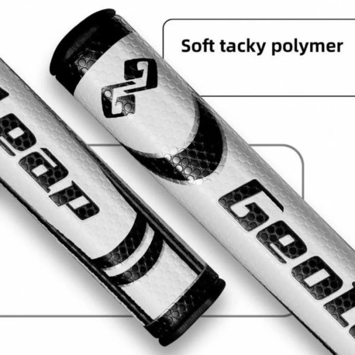 Geoleap Eagle 2.0 PU Round Putter Grip - White/Blk - Image 2