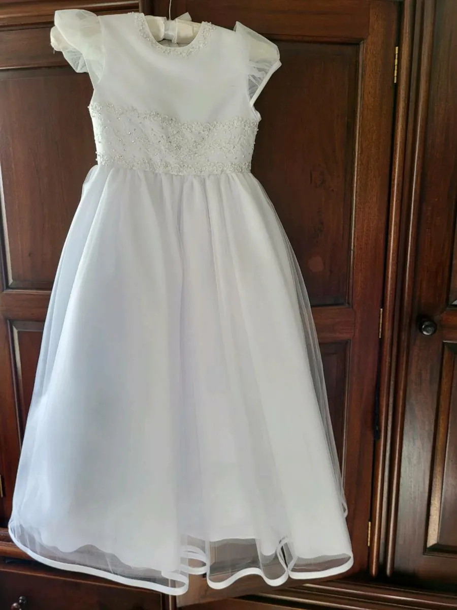 Communion dress, headpiece and shoes - Image 1