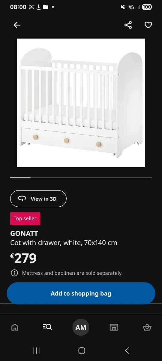 Baby cot - Image 1