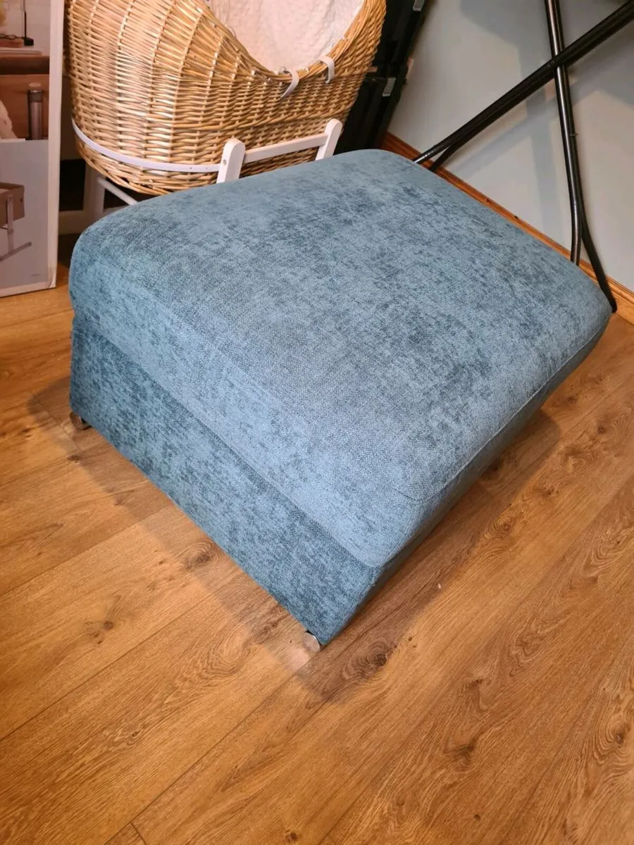 Teal Footstool - Image 1