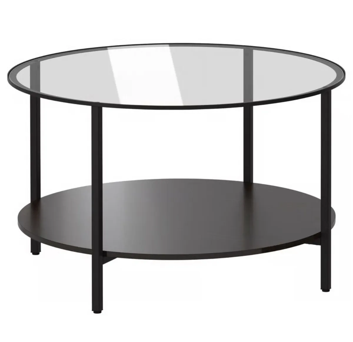 VITTSJÖ Coffee table, black-brown/glass, 75 cm - Image 1