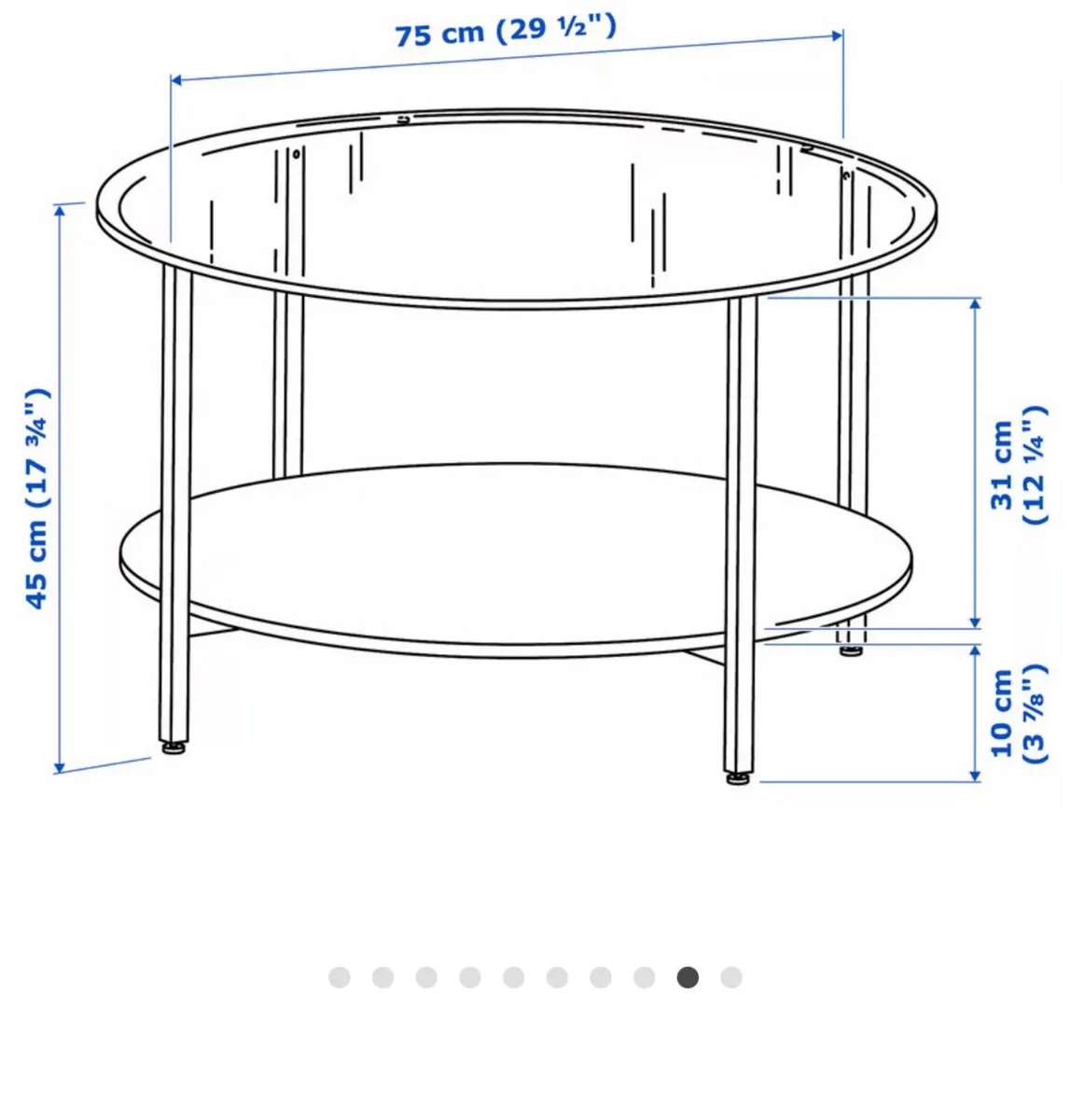 VITTSJÖ Coffee table, black-brown/glass, 75 cm - Image 2