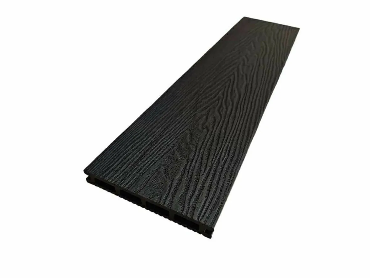 WPC Decking Boards Deep Embossed 3D Black - Image 1
